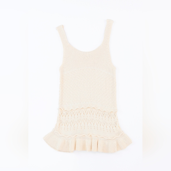 Full Size Ruffled Openwork Wide Strap Tank - Picture 2 of 7